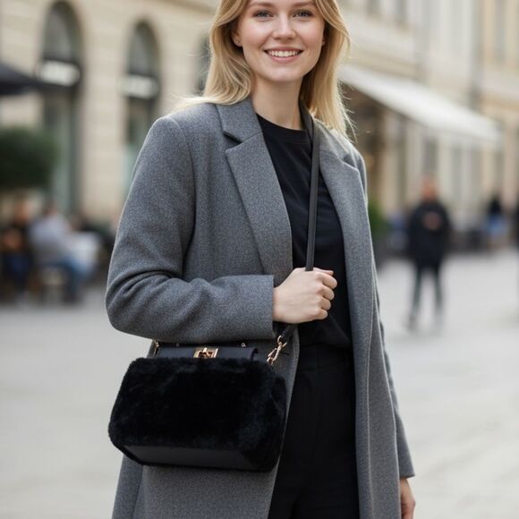 FENDI
Black Shearling Peekaboo Bag - Picture 2 of 15